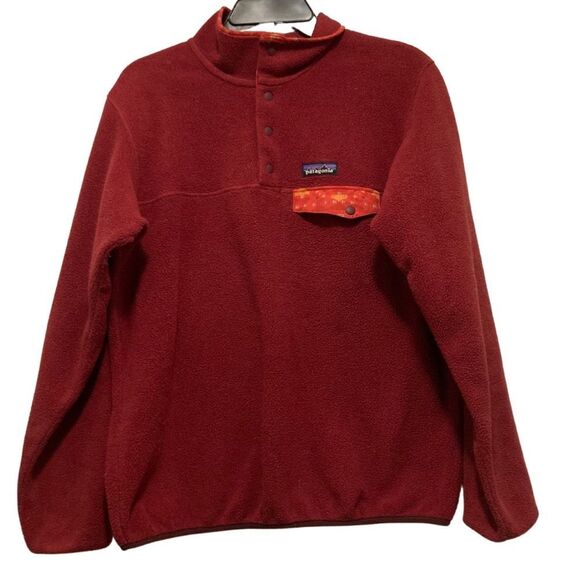 Patagonia Synchilla Lightweight T-Snap Pullover in Red Arrow Aztec - Picture 2 of 3